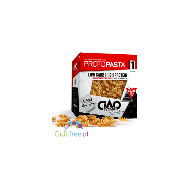 Ultra Low Carb Protopasta Fusilli Prepared with alimentare ad elevato contenuto proteico