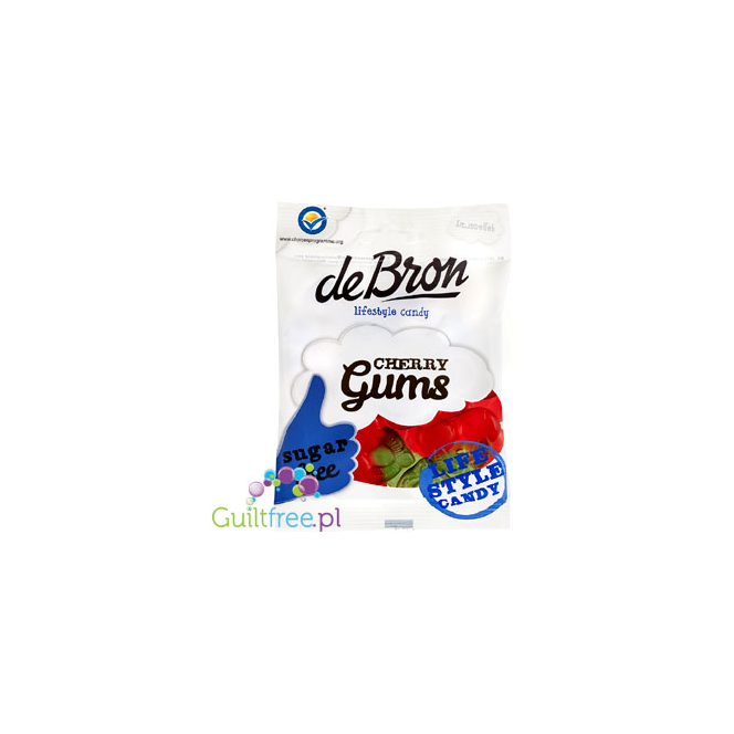 DeBron - Żelki Wiśniowe bez Cukru, Bezglutenowe, w kształcie owoców