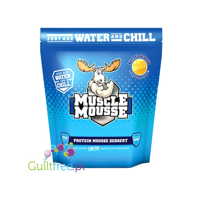 Muscle Mousse® Protein Mousse Dessert Milk Butterscotch Flavor - A high-protein, gluten-free dessert-like mousse with butter tof