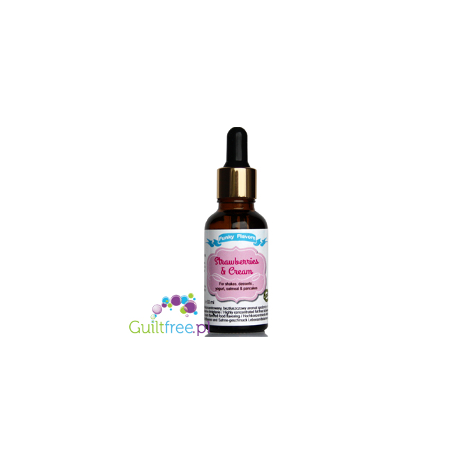 Funky Flavors Strawberries & Cream 30ml - Highly concentrated food flavor for shakes, desserts, yogurt, ice cream & pancakes