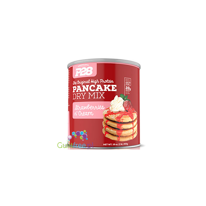 P28 Naleśniki Proteinowe ze stewią - Truskawki w Śmietanie 0,45kg - Strawberries n' Cream