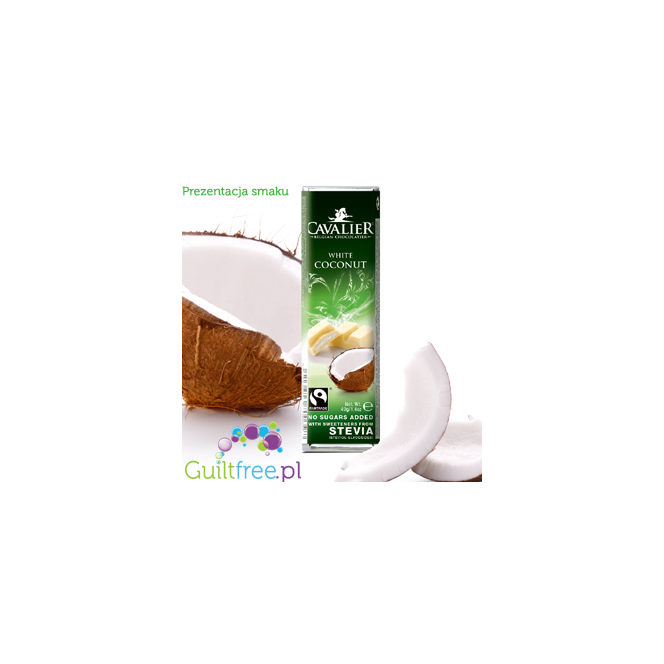 Cavalier Coconut White with stevia - White chocolate with coconut sweetened with stevia
