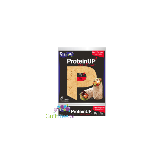 Flatout ProteinUP Wrapsy niskowęglowodanowe 12g białka - Humus z Czerwonej Papryki