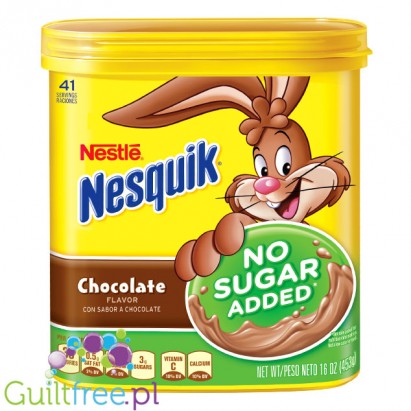 Nesquik ®, Nestle, Chocolate Flavor No Sugar Added 