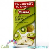 Torras White chocolate with kiwi without added sugar,