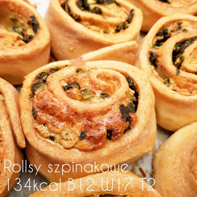 Kruche FIT rollsy ze szpinakiem i mozzarellą 🥬 🥯 134kcal 12g białka