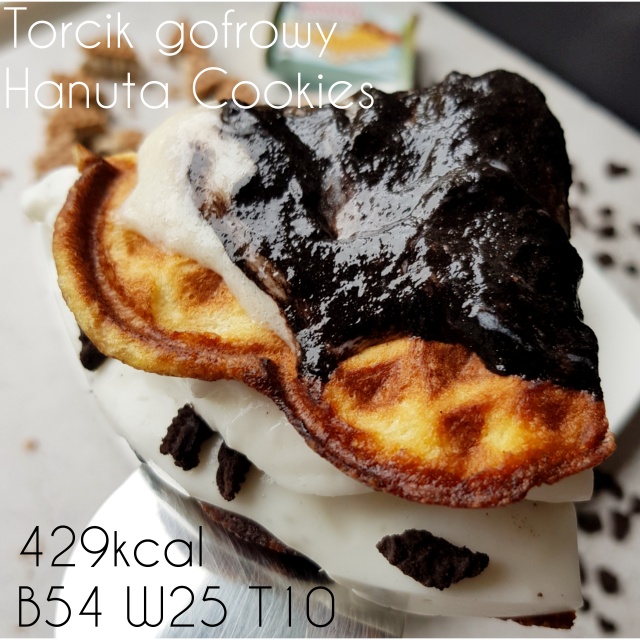 Gofrowy torcik białkowy a la Hanuta Cookies – 54g białka & 420kcal