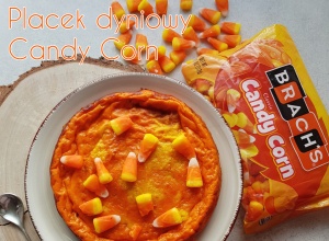 Halloweenowe ciasto dyniowe bez cukru a la Candy Corn 23g białka & 224kcal