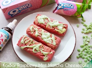 KoxBar Raspberry Mint Matcha Cheesecake – domowy baton proteinowy bez cukru