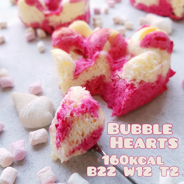 Proteinowe Walentynki – biszkoptowe Bubble Hearts 160kcal & 22g białka