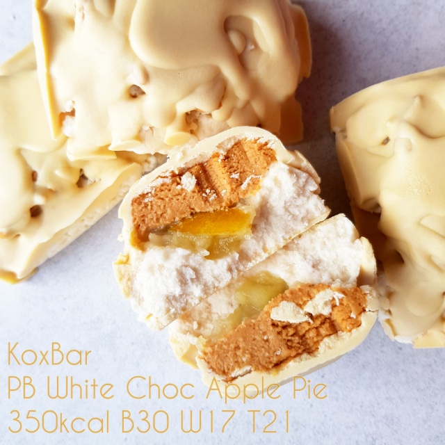 KoxBar PB White Choc Apple Pie – 30g białka! Domowy baton proteinowy bez cukru