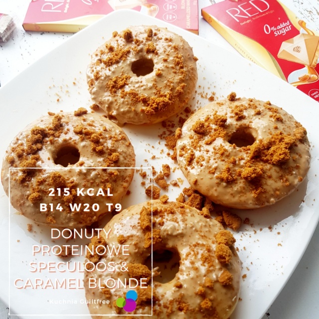 Proteinowe donuty bez cukru Speculoos & Caramilk Blonde – 215kcal & 14g białka
