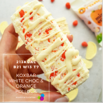 KoxBar White Chocolate Pollock Drizzle – domowy baton białkowy bez cukru i glutenu 21g białka & 213kcal