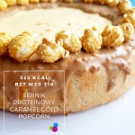 Proteinowy sernik popcornowo-precelkowy bez cukru Caramel Gold 27g białka w kawałku!