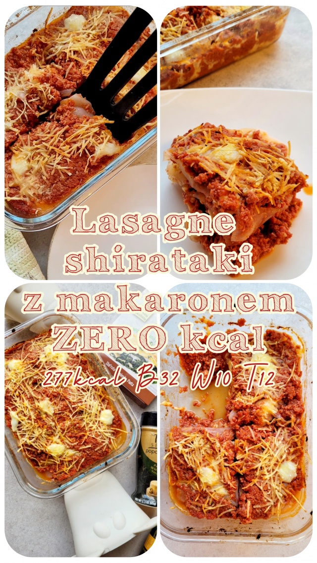Keto lasagne bez węgli z makaronu shirataki 277kcal w kawałku- redukcyjny HIT!